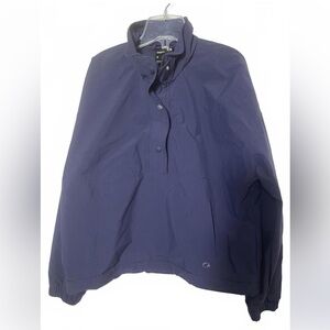 Gap Fit Windbreaker Jacket Women's Size Small Navy Blue Preppy Baggy Lightweight